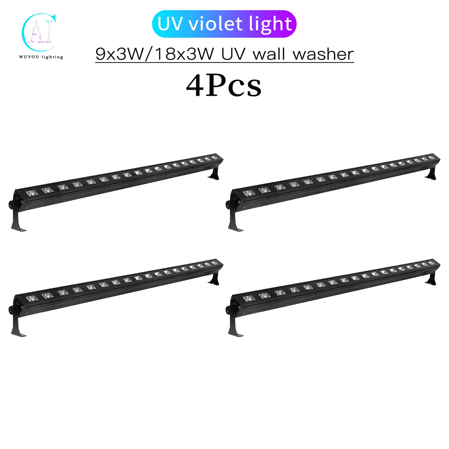 4Pcs/Lots 9x3W/18x3W UV Light LED Strip Light Bar Party Christmas Stage Wall Washer DJ Disco Purple Wall Lamp