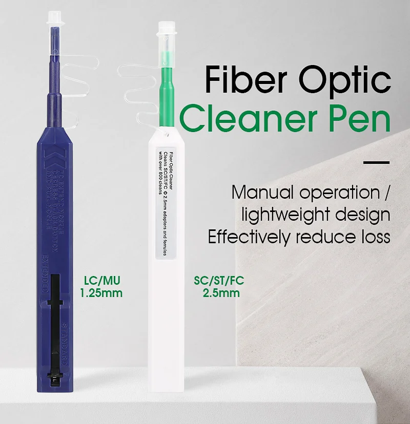 Pen Fiber Tool 2.5mm MU 1.25mm SC FC ST LC Connector FTTH Optical Smart Cleaner Fiber Optical Pen