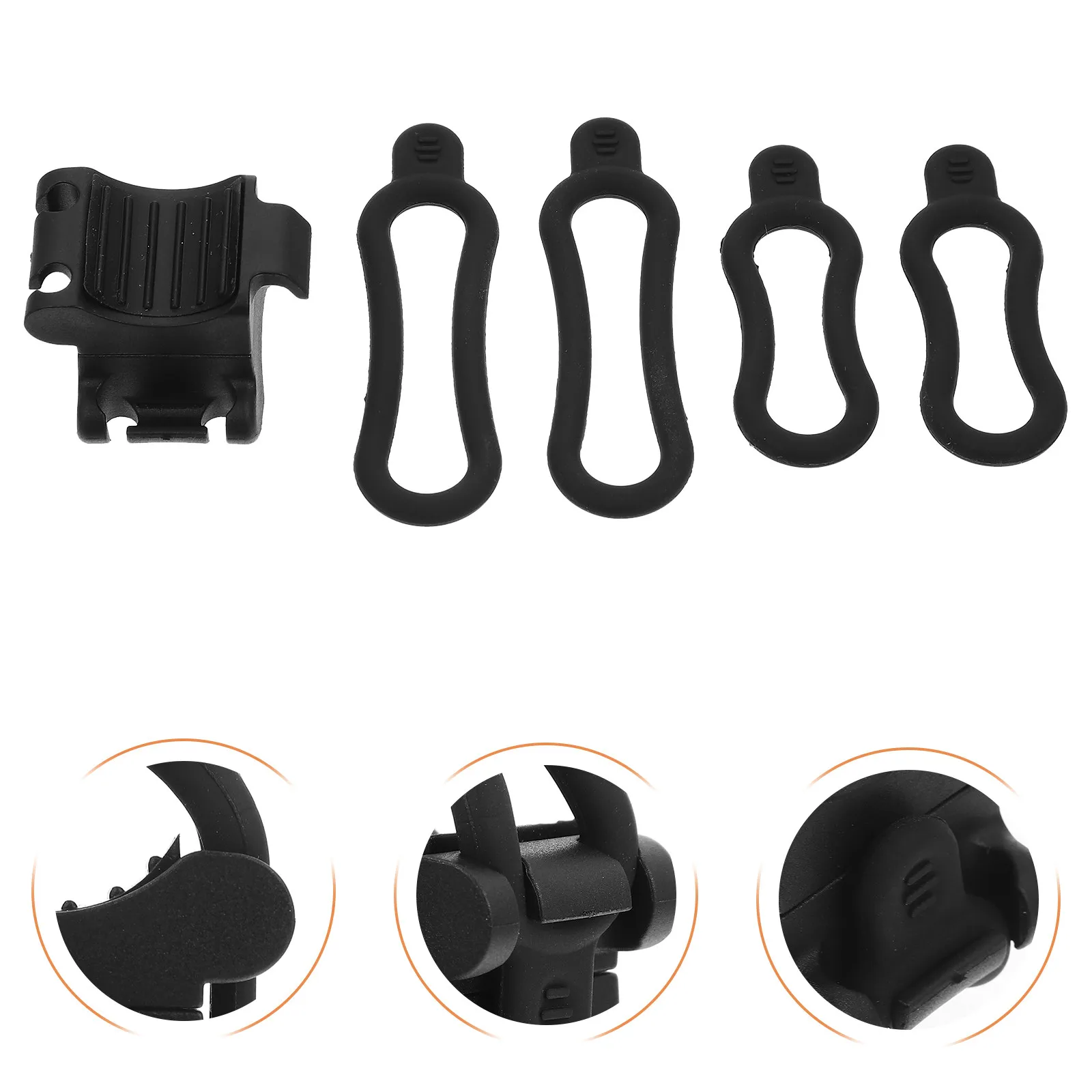 

1Set Bike Flashlight Holder Plastic Mounting Bracket Black Easy Install Rotatable 360 Cycling Flashlight Stand for Mountain Bike