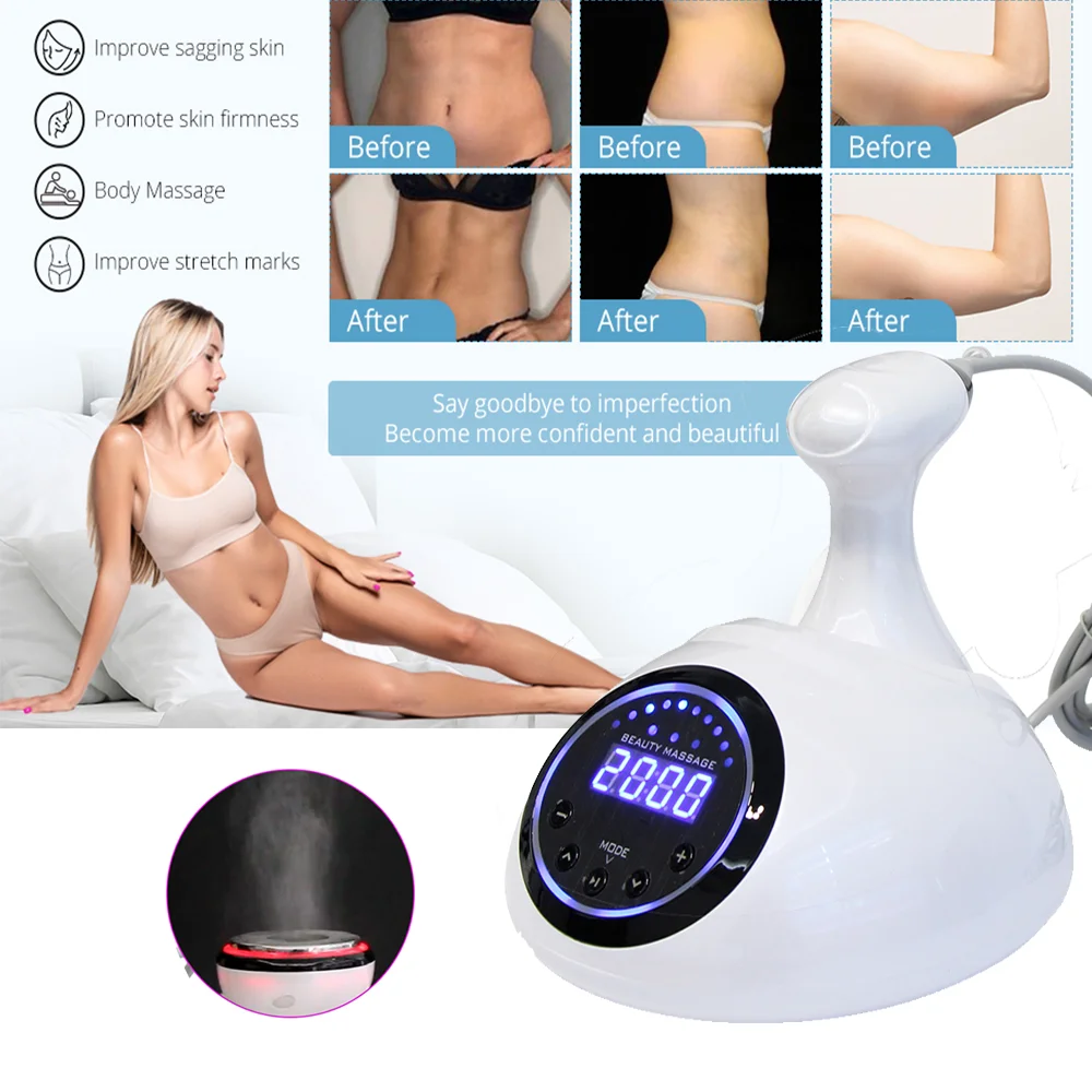 Wrvaro Upgrade 2.5 80K Cavitation Ultrasound Machine Body Shaping Weight Loss Burner Slimming Massager Anti-Cellulite Remove Fat