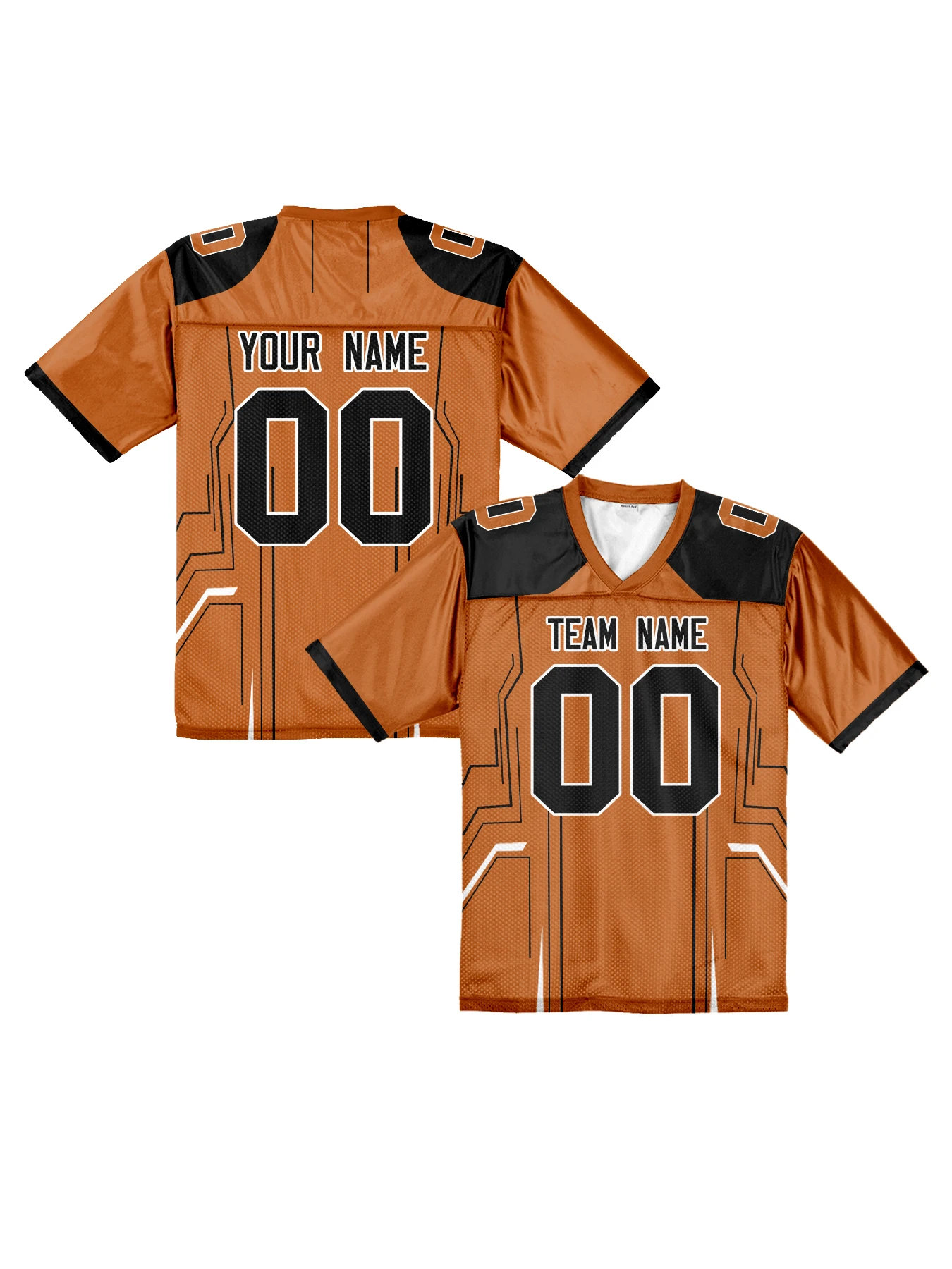 

Custom Football Jersey Orange Personalized Team Name Number Practice Jerseys Customized Football Shirt for Men Youth Women Kids