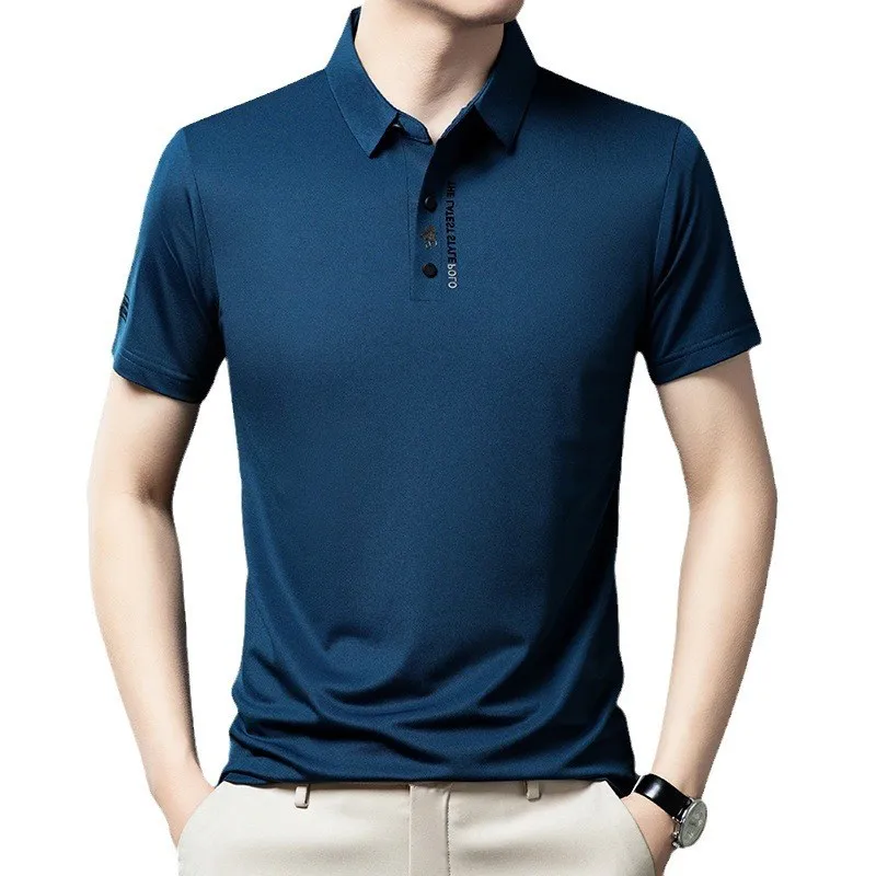 

Summer 2025 Men's Mid-aged Young Collar Printed Faion Casual irt Breathable Cotton Blend Thin Sle Other Scene