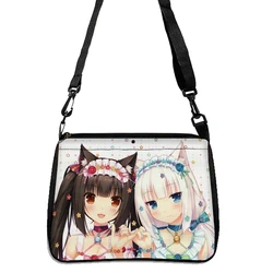 Nekopara Print Bag, Lightweight Shoulder Bag, Multifunctional Handbag For Shopping 5.23