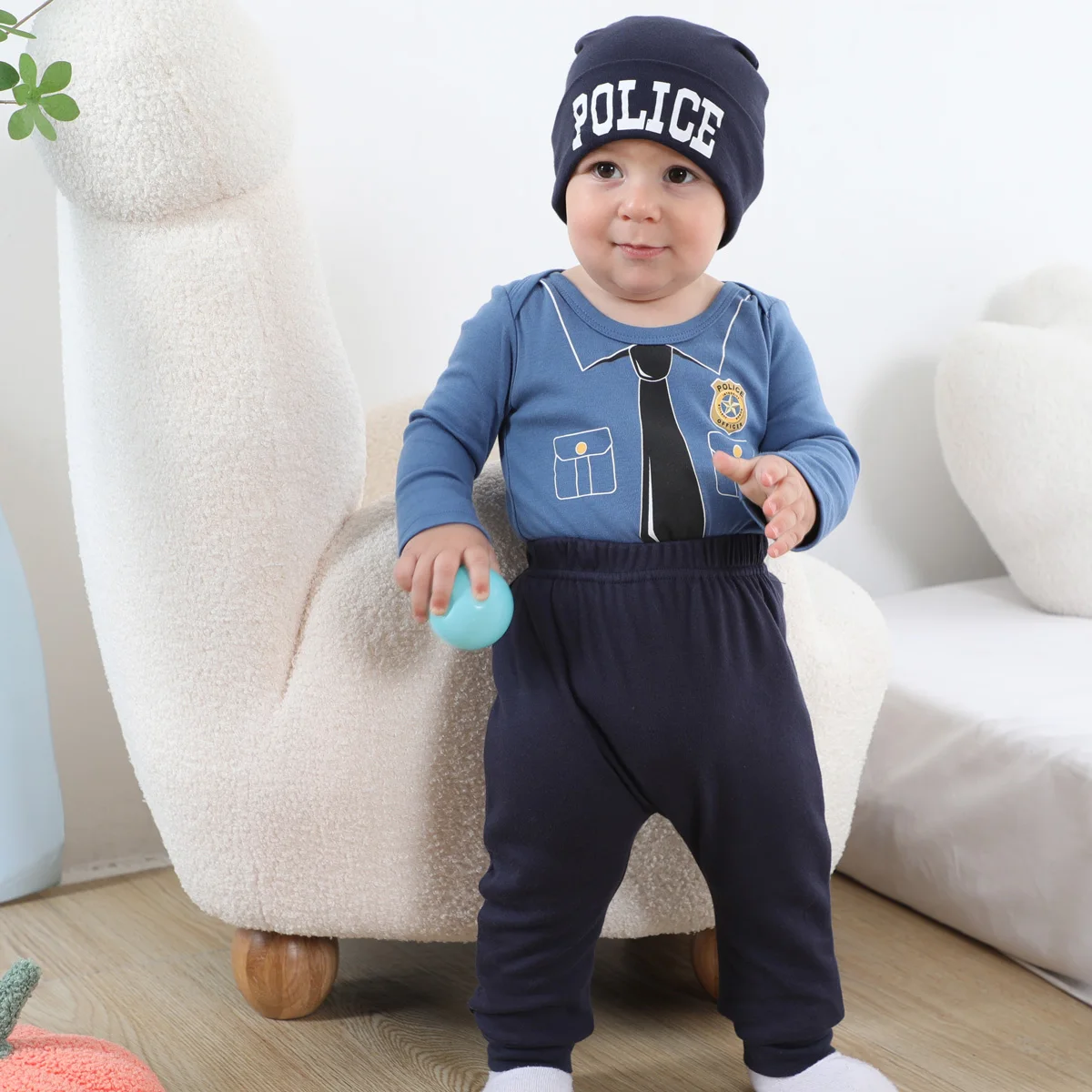 Baby Boys Costume Newborn Halloween Carnival Fancy Dress Outfit Infant Firefighter Police Chef Doctor Pilot Cosplay Clothing Set