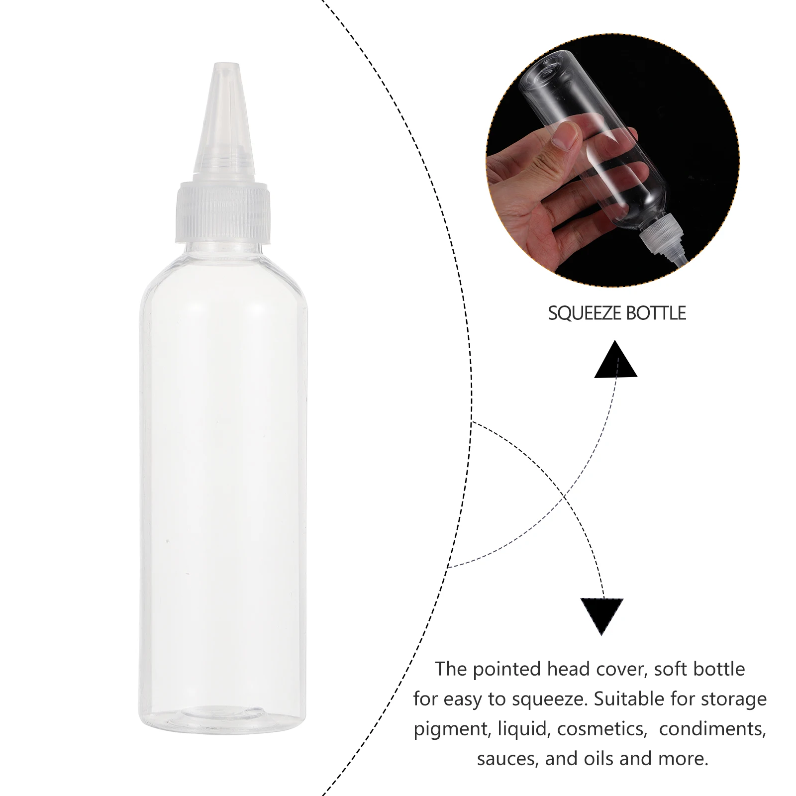 

Squeeze Dispenser Bottle 11mm Narrow Mouth Liquid Refillable Container Durable Plastic Art Craft Glue Shampoo for DIY