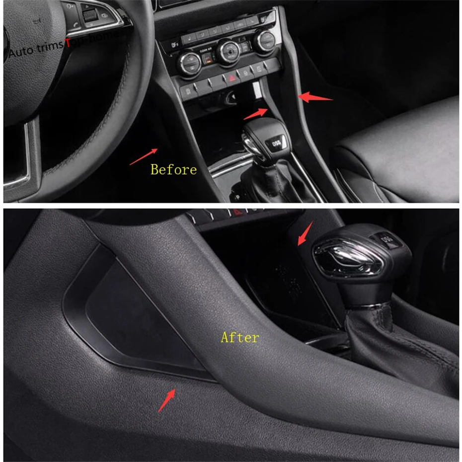 

Plastic Center Control Storage Box Organizer Gap Plate Decoration Frame Cover Trim For Skoda Kodiaq 2017 - 2023 Car Accessories