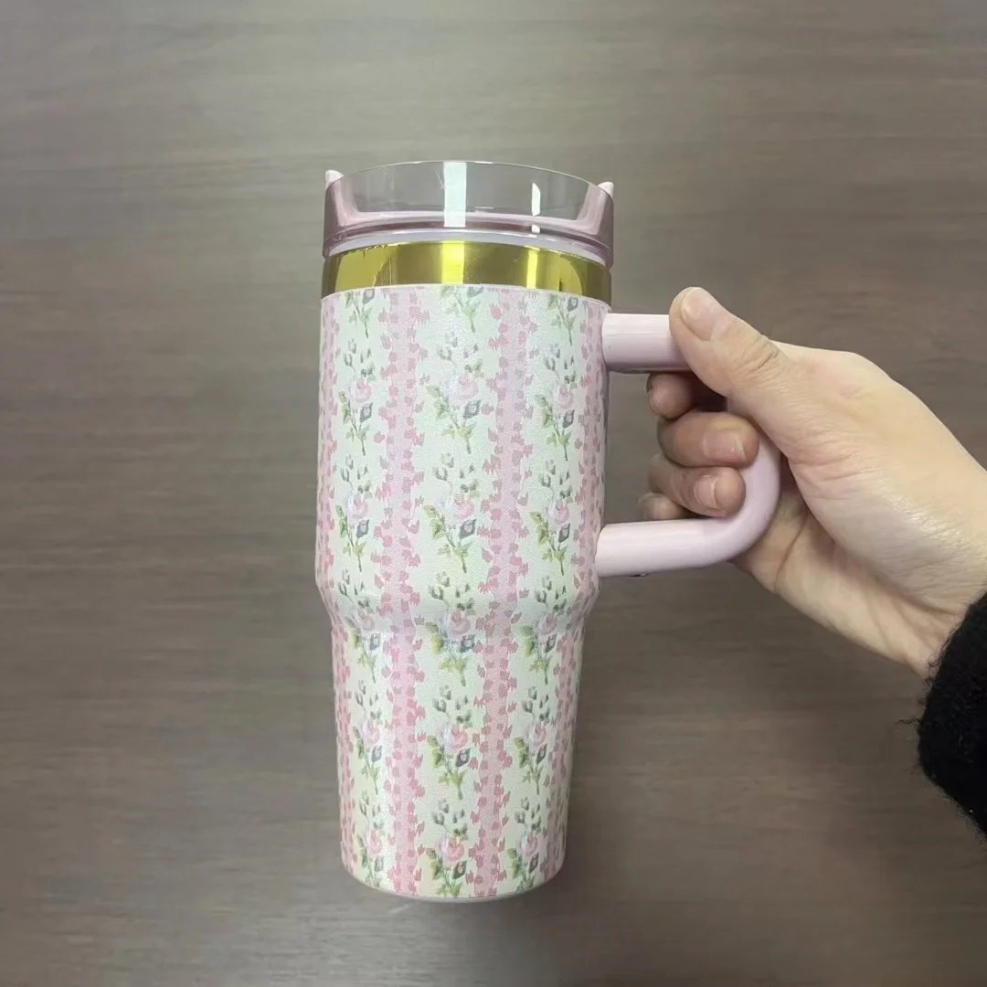 14oz Car Cup 304 Stainless Steel Insulated Travel Tumbler With Handle Straw Lid & Cold Retention For Vehicle, Office,_maomaolike.com