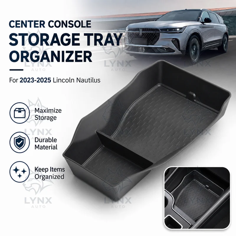 For 2023-2025 Lincoln Nautilus Under Center Console Storage Box Organizer Tray Car Interior Accessories Upgrade