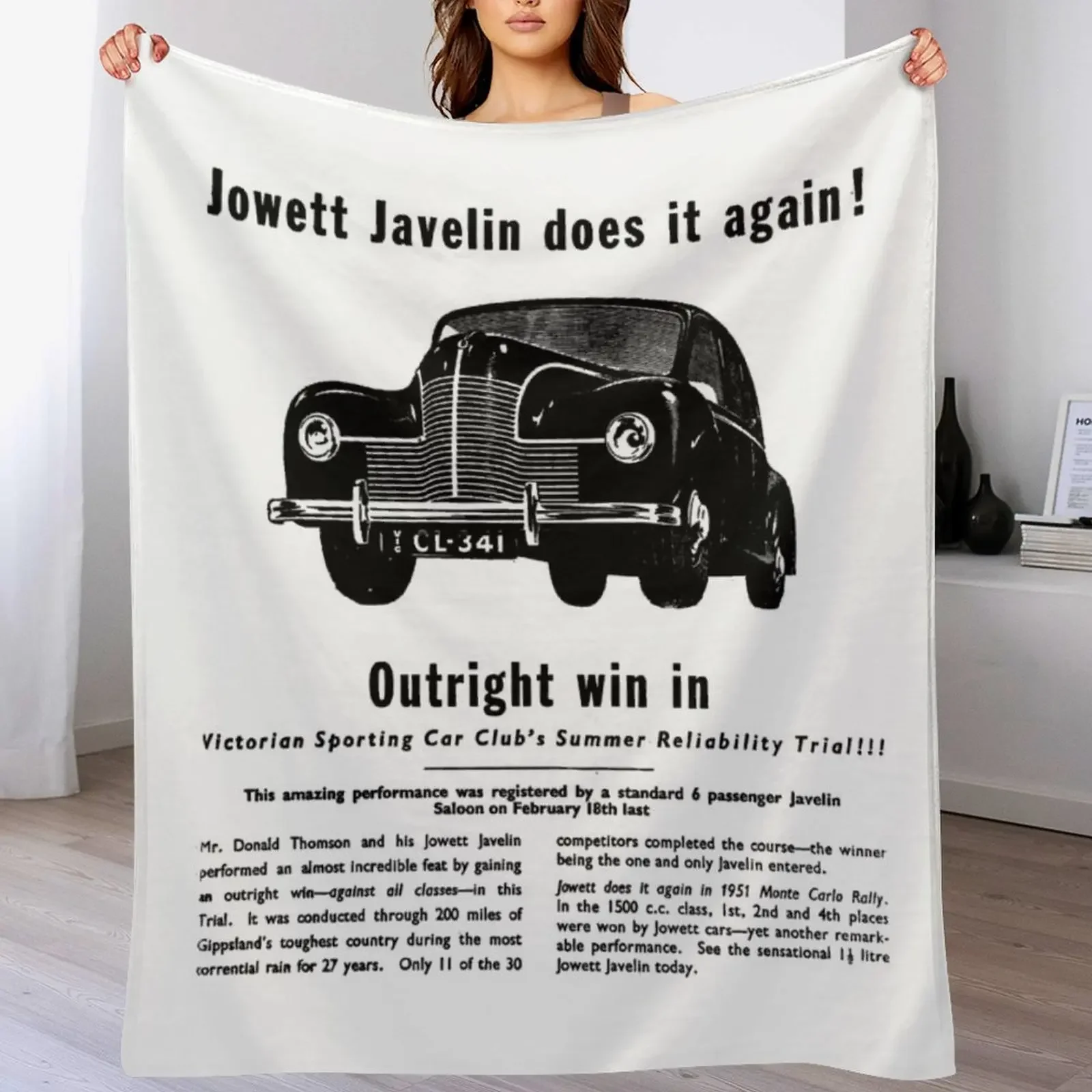 JOWETT JAVELIN Throw Blanket Tourist warm for winter Blankets