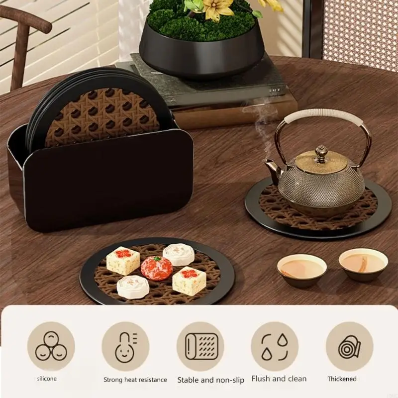 4 Attractive weave Pattern Protectors Prevent Countertops From Spills And Heat J0MC