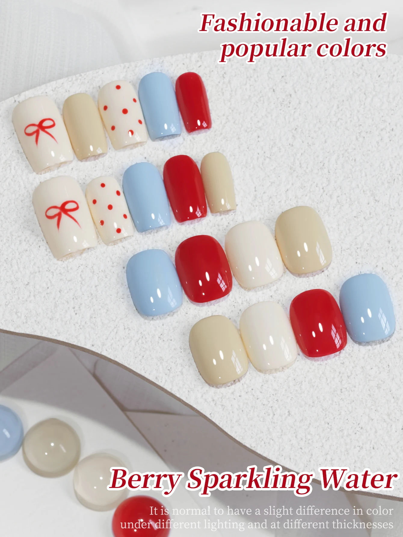 4 Stück 15 ml buntes rot-blaues Gel-Nagellack-Set Starter Pure Soak Off No Wipe Nagel-Gel-Nagellack, geeignet für Frühling und Sommer