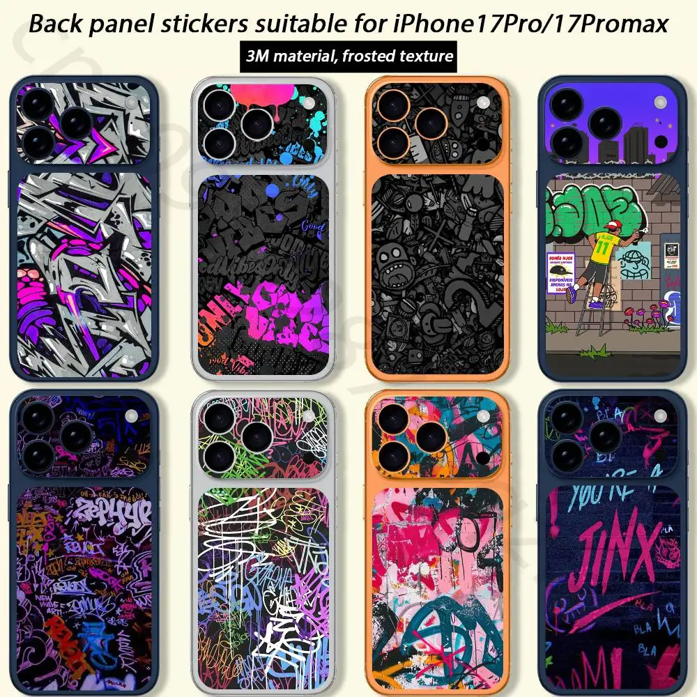 

Graffiti Art Cool Thing For iPhone 17 pro Max /17 pro Full Cover Decal Skin Wrap 3D Colorful Rear Protective Sticker Film