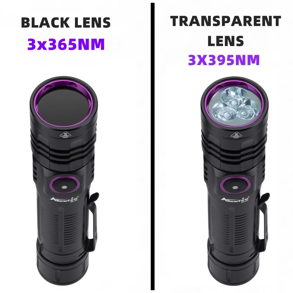Powerful 15w 365/395nm UV Ultraviolet Flashlight Blacklight Purple Light Rechargeable Torch For Pet Urine Stains Fluoresce