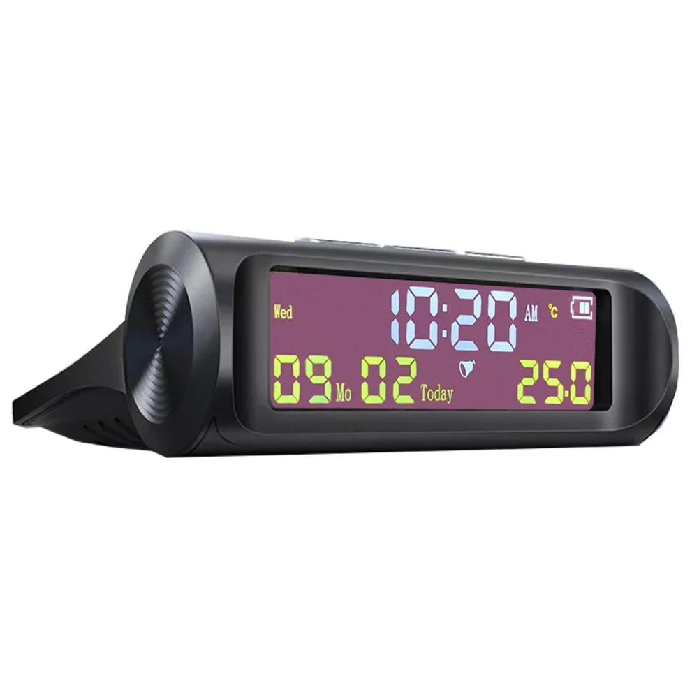 Digital Clock AN01 Black DC 5V With Date Temperature Display New 1pc Car Digital Clock Quality Solar Automatic