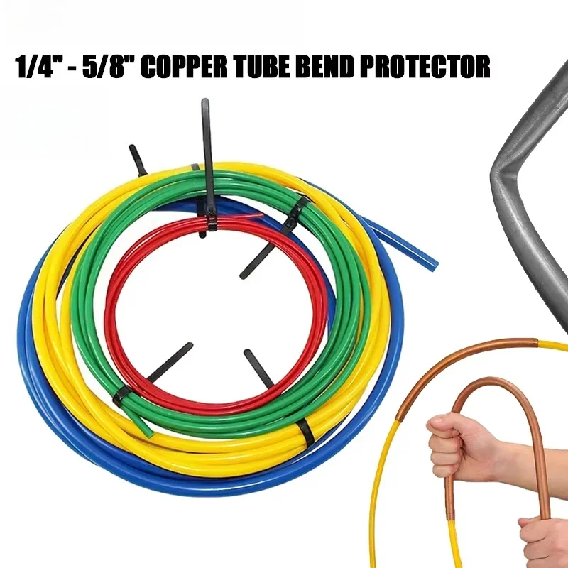 4Pcs Copper Pipe Bender Set 1/4 3/8 1/2 5/8 Inch Flexible PE Tube Bending Tool Anti Kink Protector HVAC Plumbing