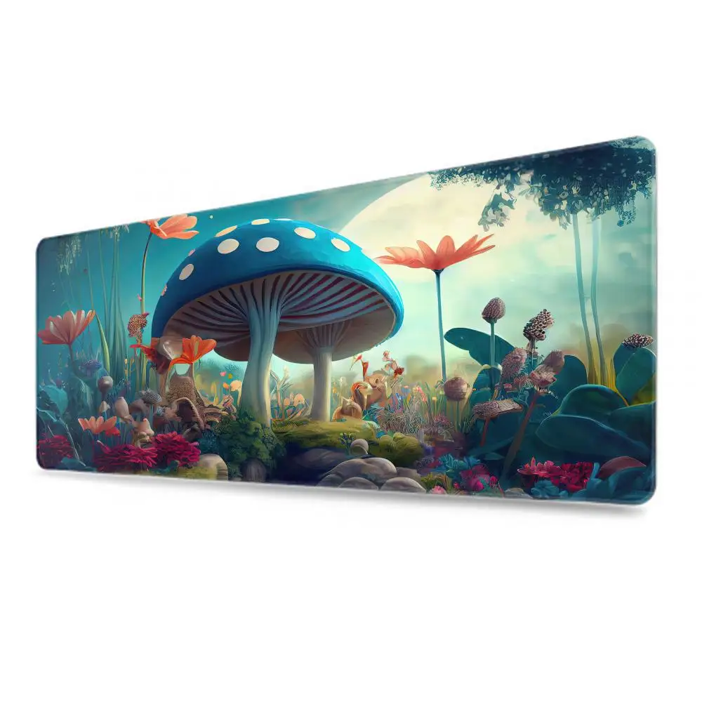 Fantasy Mushroom Large PC Mousepad Gamer Gaming Mouse Pad Accessories XXL Desk Keyboard Mat Deep Forest Computer Laptop Mausepad