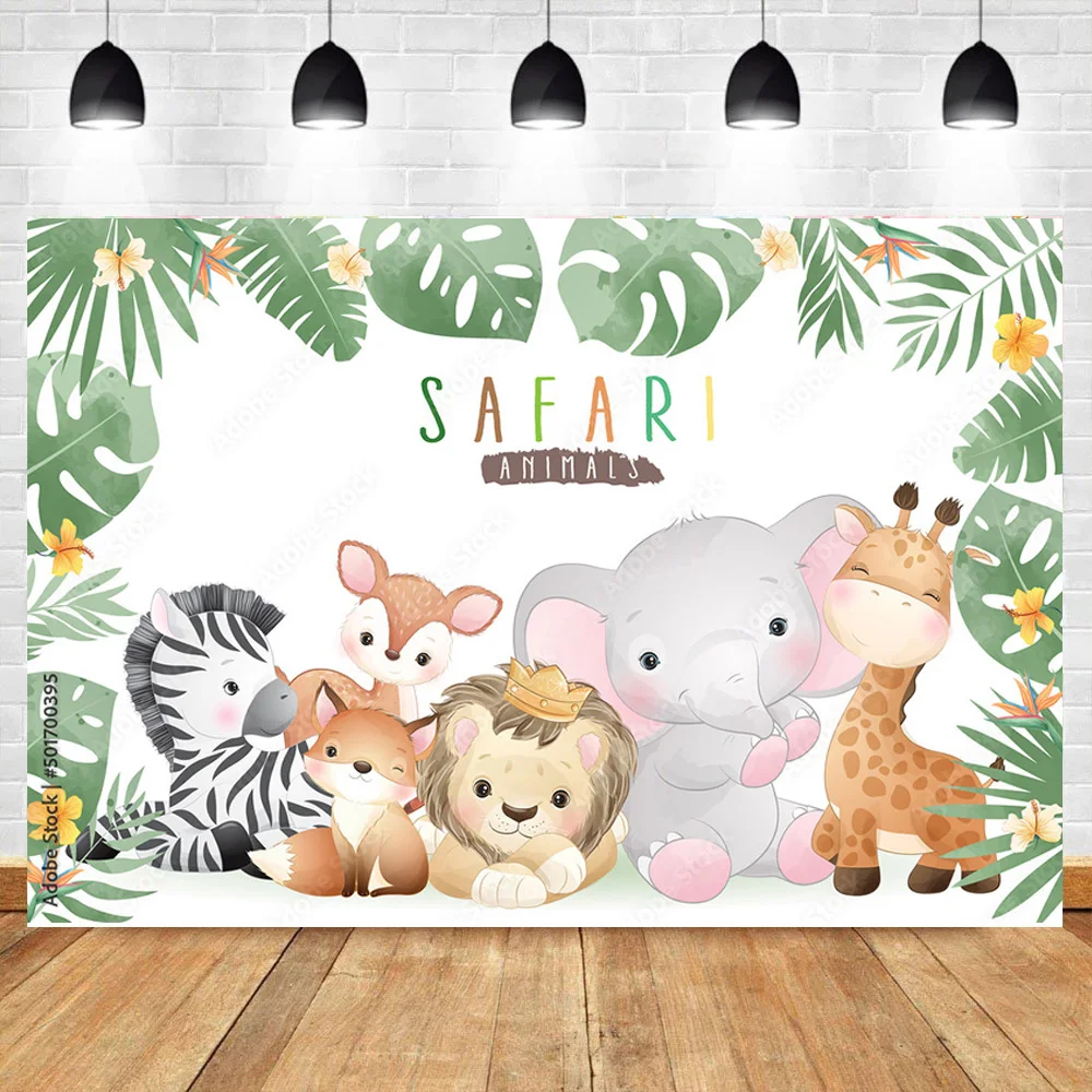 

ZHISUXI Tropical Jungle Safari Photography Backdrop Kid 1st Wild One Newborn Baby Birthday Party Family Photo Background YE-01