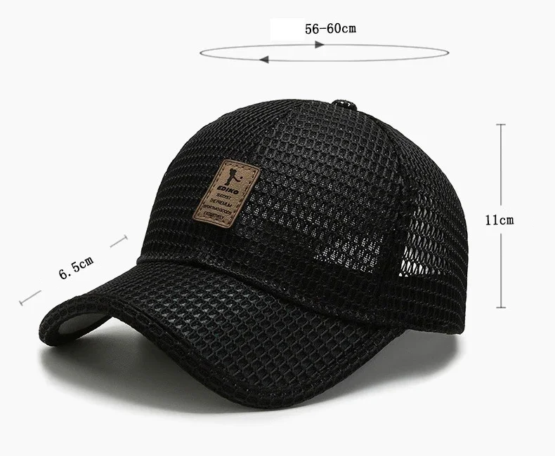 Women Men Mesh Baseball Cap Solid Snapback Label Stick Sunhat Outdoor Breathable Hip Hop Baseball Hats Casquette