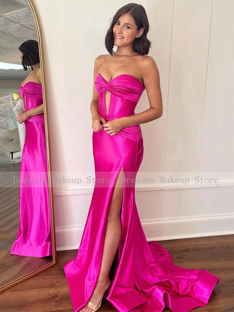 Orange Evening Dress Mermaid Sweetheart Cut Out Side Split Sexy Evening Gowns for Women Criss-Cross Trumpet Formal Prom Dresses image 5
