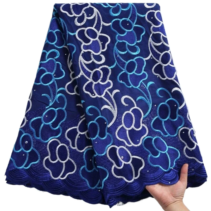 5 ياردة بالجملة نسيج القطن الدانتيل الأفريقي التطريز النيجيري السويسري الفوال أقمشة الدانتيل الخياطة للنساء فستان حفلات الزفاف