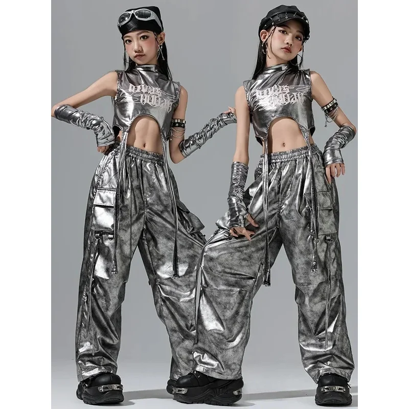 

★Halloween Cosplay Costume Silver Jazz Clothes Hip Hop Dance Outfits Kpop Performance Catwalk Concert Clo 2026 New ♥Look Me ←_←