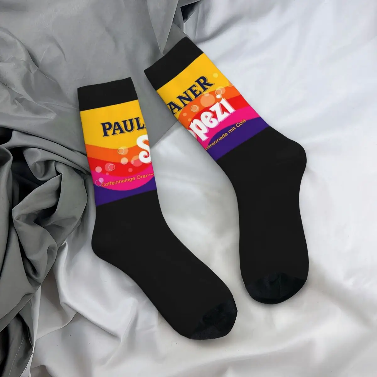 Paulaner Spezi-Chaussettes imprimées coordonnantes pour hommes, bas de course, chaussettes de sport, mode automne, chaussettes douces moyennes