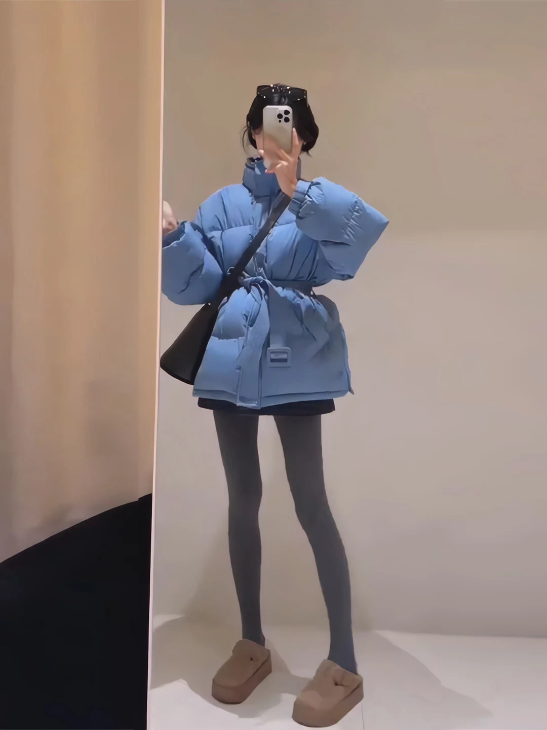 

Уникальная женская синяя куртка с воротником-стойкой и поясом на талии, модель 2025 года, новинка зимы, маленький размер, модная