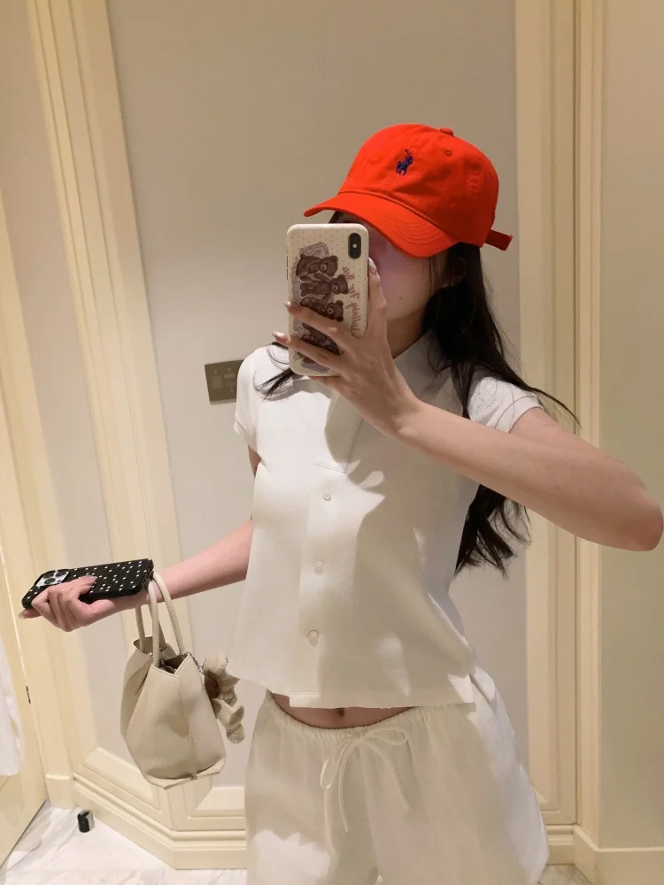 

Женский кардиган-футболка Top Quali Wang с логотипом, летняя новинка, простой свободный крой, хлопок