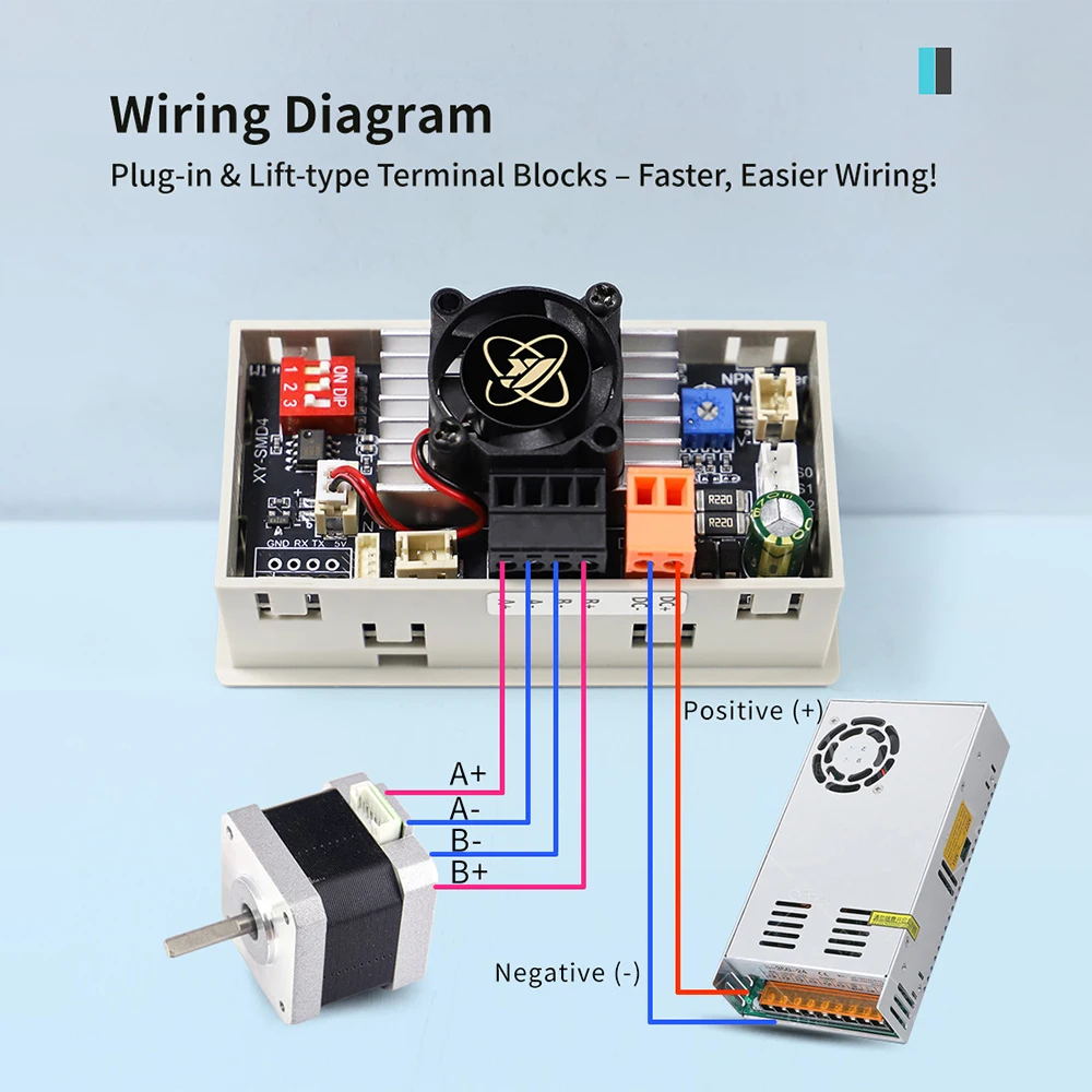 Stepper Motor Driver Controller XY-SD04 for 42/57mm Motors with Power-Off Retention Function Industrial Control Unit