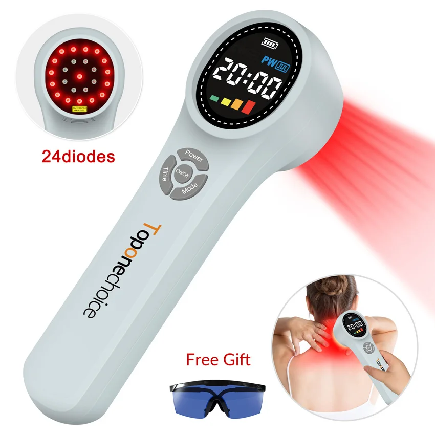 

24 Diodes 660nm+810nm+980nm Cold Laser Device for Cervical Spondylosis Near Infrared Light Therapy For Human Pets Pain Relief