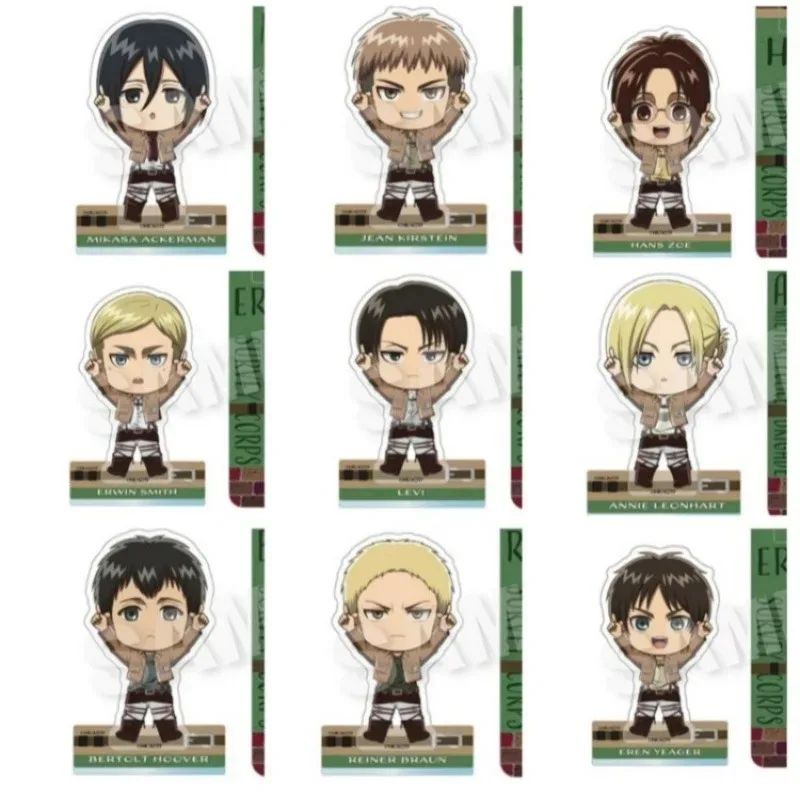 Hange Zoe Levi Eren Yeager Anime Figure Erwin Smith Toy Figures Woman Cartoon Cosplay Creative Action Stand Doll Toys Acrylic