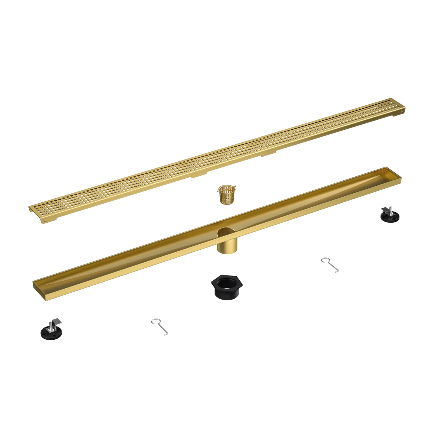 Golden 1500mm bathroom rectangular linear shower floor drain