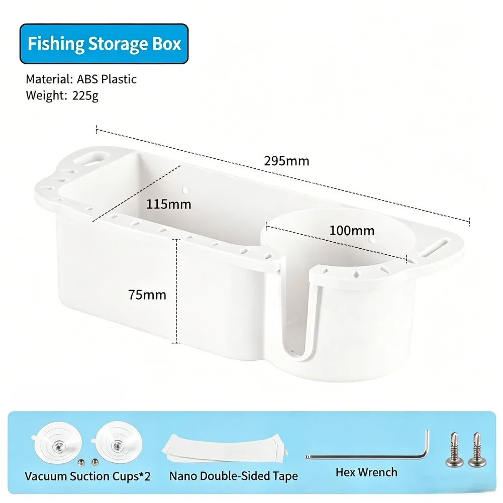 ABS Fishing Container Fishing Tackle Box Dual-row Drainage Holes Pre-drilled Screw Holes For Boat Deck Mounting