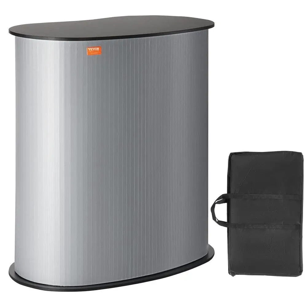 

portable tradeshow podium table 35.43 inch 19.29 inch 37.01 inch display exhibition counter stand booth fair with wall foldable