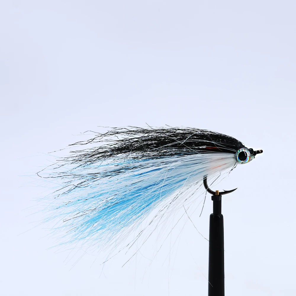ICERIO 4er-Set Köderfisch-Streamer-Fliegen mit UV-Leuchtpunkt, 3-farbige Kunsthaar-Minnow-Köder für Barsch, Hecht, Forelle, Süß- und Salzwasserfischen – Detail 8