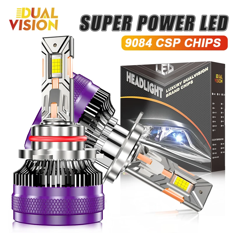 Dualvision H7 LED Car Lights Canbus Headlights Bulb H11H8 H9 HB3 HB4 9005 9006 9012 Car Fog lights 9084 CSP 300W 30000LM 12V