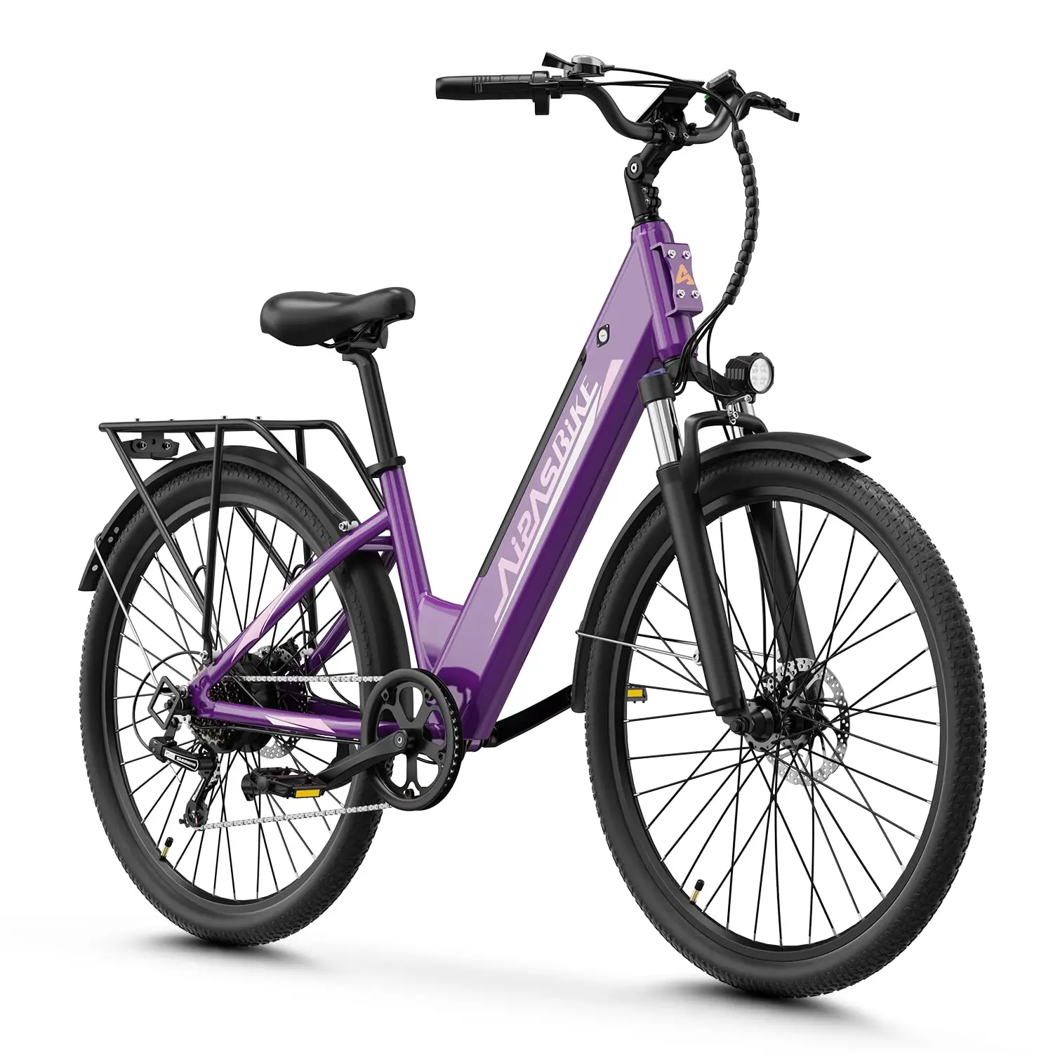 

1100W 48V 12.8Ah 26" Electric Bike for Adults Step-Through Frame 7-Speed Suspension Commuter E-Bike Max 28MPH, Customized