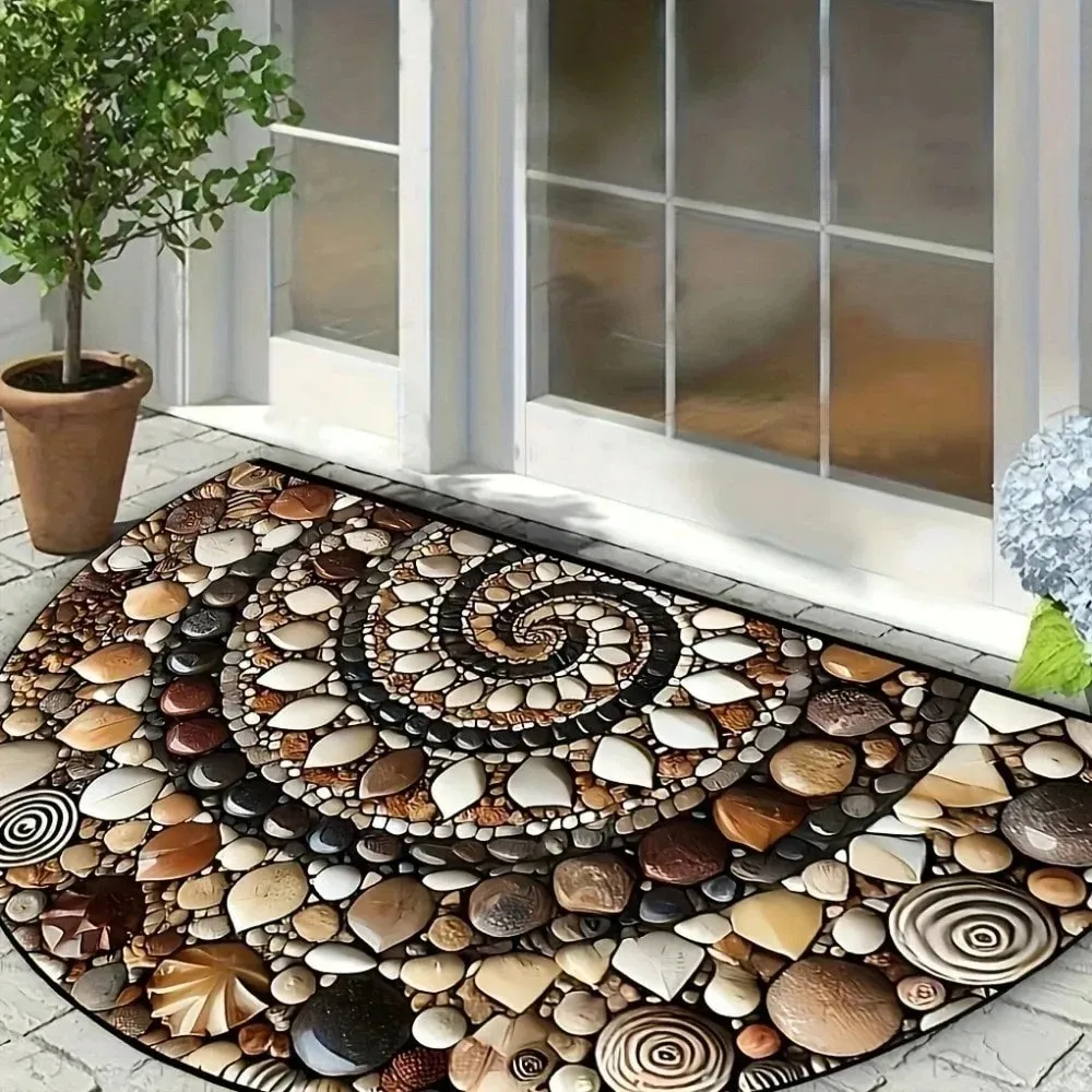 VIKAMA Vintage Stone Tile Doormat Stain-Resistant And Easy To Maintain Entrance Hall Doormat Bathroom And Toilet Area