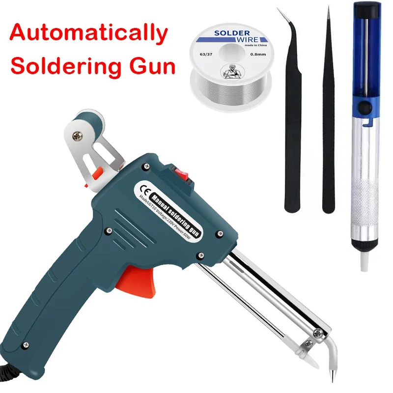 

Automatically Soldering Gun 110V/220V 60W US/EU Plug Hand-Held Internal Heating Automatically Send Tin Gun Welding Repair Tools