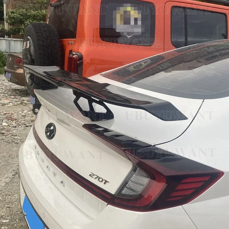 For Hyundai NEW Sonata DN8 2019 2020-2022 Spoiler High Quality ABS Material Car Rear Wing Primer Color Rear Spoiler Sonata 10