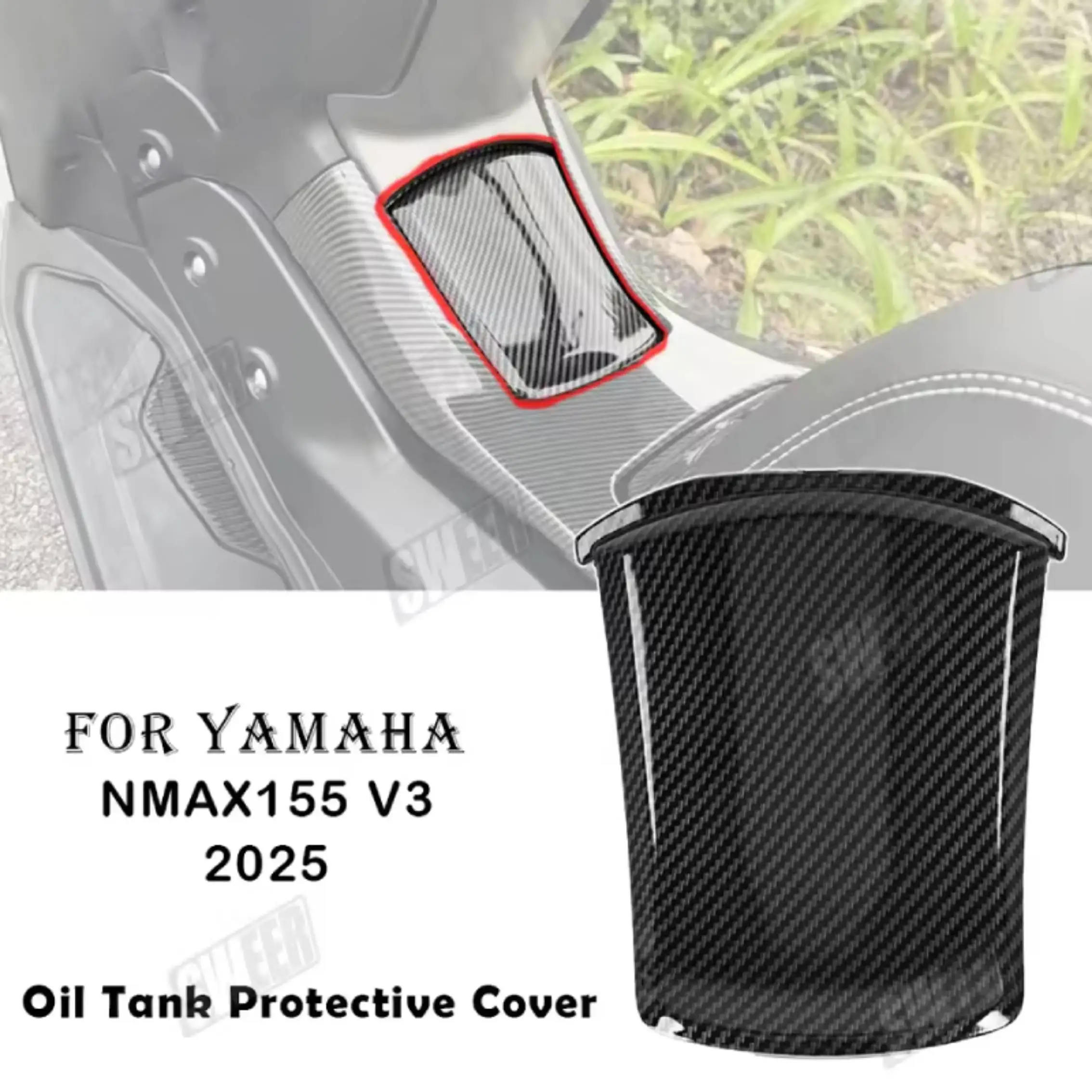 For Yamaha NMAX155 V3 2025 Motorcycle Fuel Tank Carbon Fiber Cover Fuel Tank Protection Guard Accessories view 2