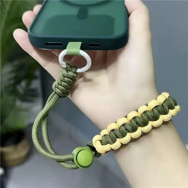 

Universal Adjustable Phone Lanyard Handwoven Wrist Strap Color Charm Ring Cord Keychain Chain Hanging Rope Mobile Accessories