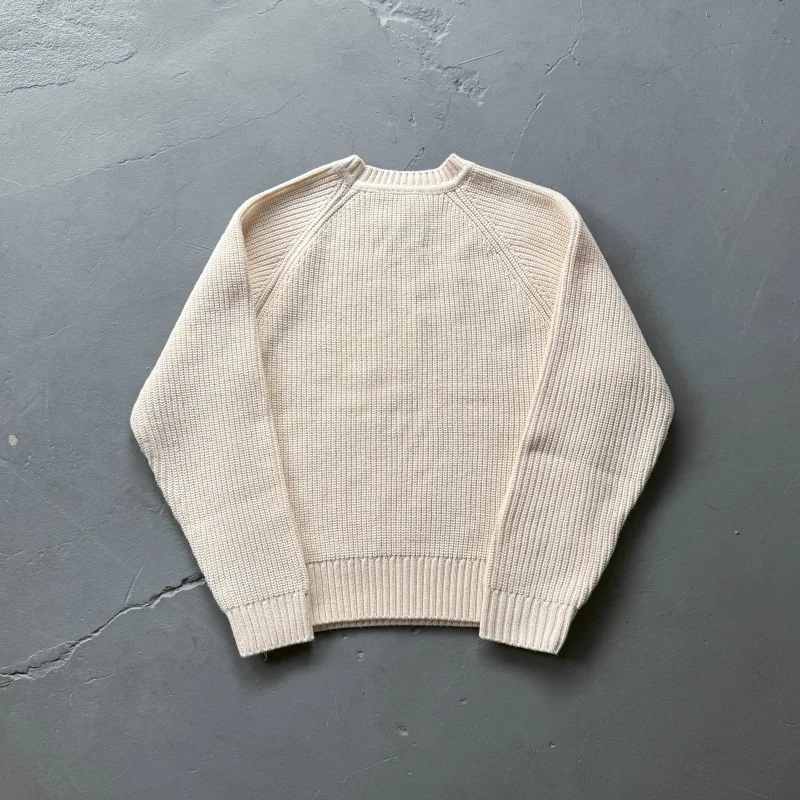 

American Retro Thiened Knitted Sweater Winter Warm Overhead Coat for Men Coarse Tweed Loose Fit round Ne No Brand Registered