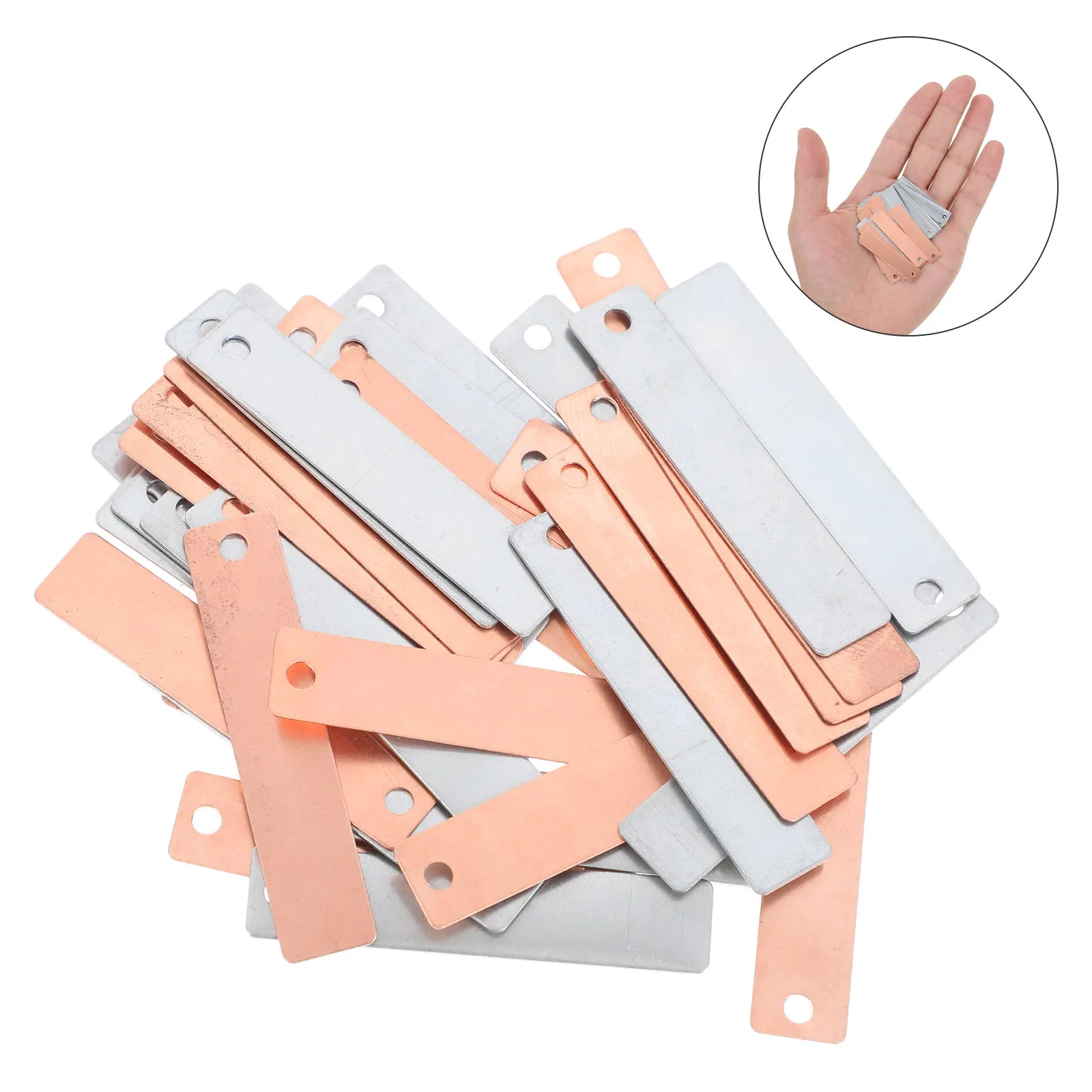 1Set Zinc Copper Electrode Strips Professional Fruit Battery Experiment Materials Electroplating Copper Zinc Sheet Battery