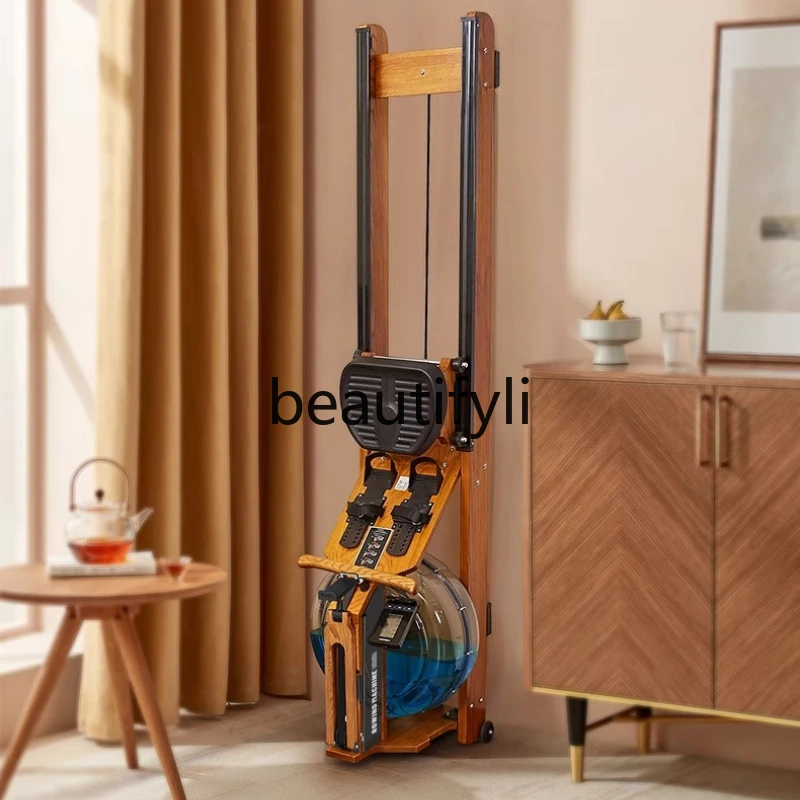

Rowing Machine Home Fitness Water and Electric Dual Resistance Folding Rowing Machine Aerobic Exercise Fitness Equipment