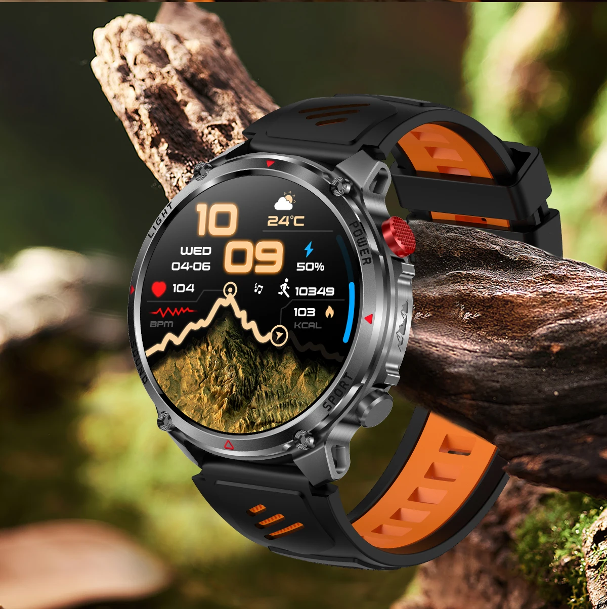 Neue Smartwatch für Herren mit 1100mAh Großbatterie, Outdoor GPS, Taschenlampe, Kompass, IP68 Wasserdicht, HD-Anruf, 1,7 Zoll AMOLED, Sport-Smartwatch – Detail 18