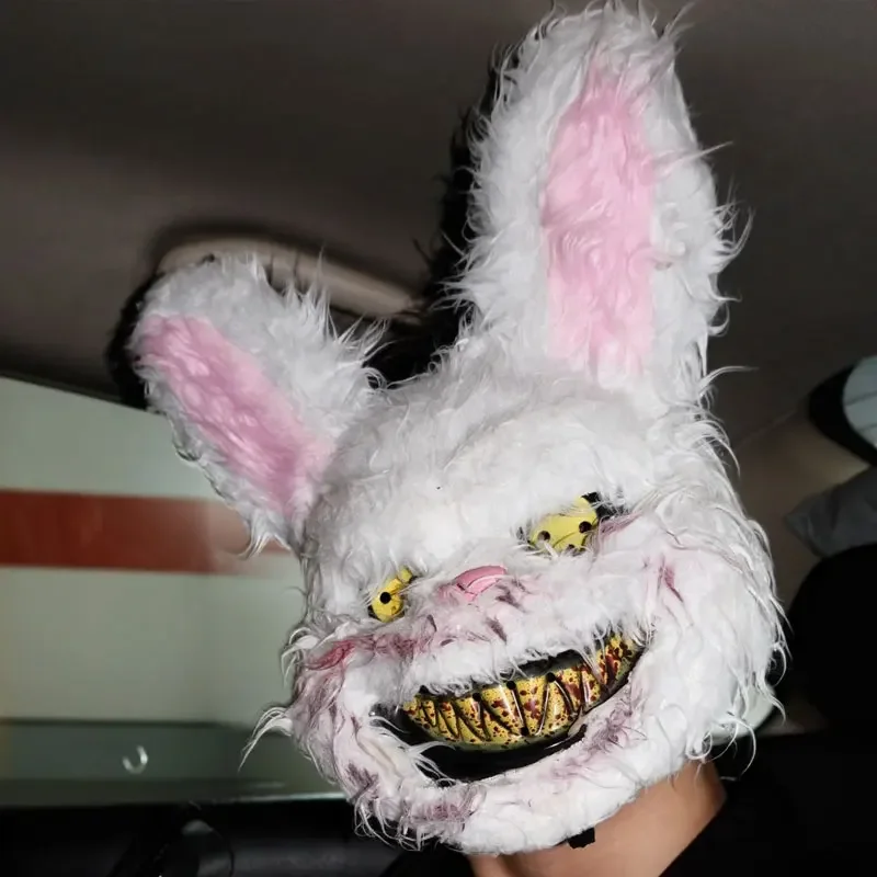 หน้ากากคอสเพลย์การ์ตูนหมีกระต่ายเลือดสยองขวัญสำหรับงานปาร์ตี้ฮาโลวีน  ผ้าคลุมศีรษะสำหรับงานรื่นเริง อุปกรณ์ประกอบชุดแฟนซี หน้ากากเต้นรำ