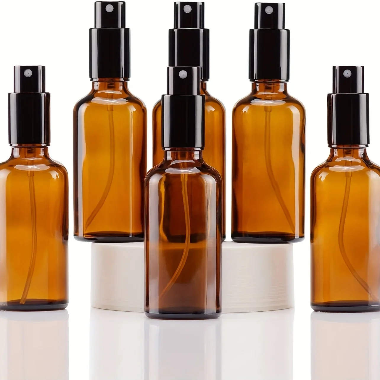 5 مللي-100 مللي زجاجة رذاذ زجاجية كهرمانية مع فوهة معدنية للسفر عبوة زجاجة عطر بخاخ زجاجة رذاذ زيت طبيعي #2