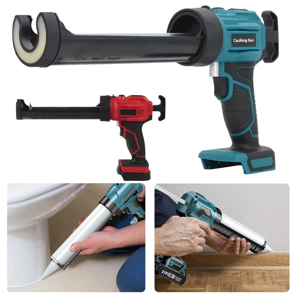 Cordless Caulking Gun Electric Silicone Gun 4 Adjustable Speed With LED Light Adhesive Gun Glass Caulking Gun For Makita Battery