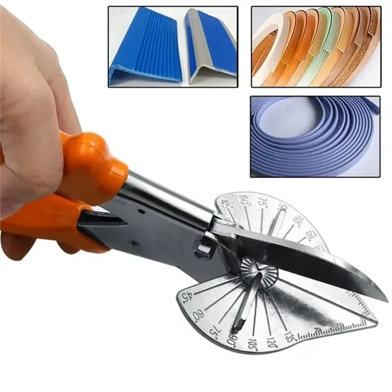 Multi-Angle Miter Shear Cutter Cut Soft Wood Plastic Rubber PVC Wires with 45-135 Degree Adjustable Angle Scissors DIY Hand Tool